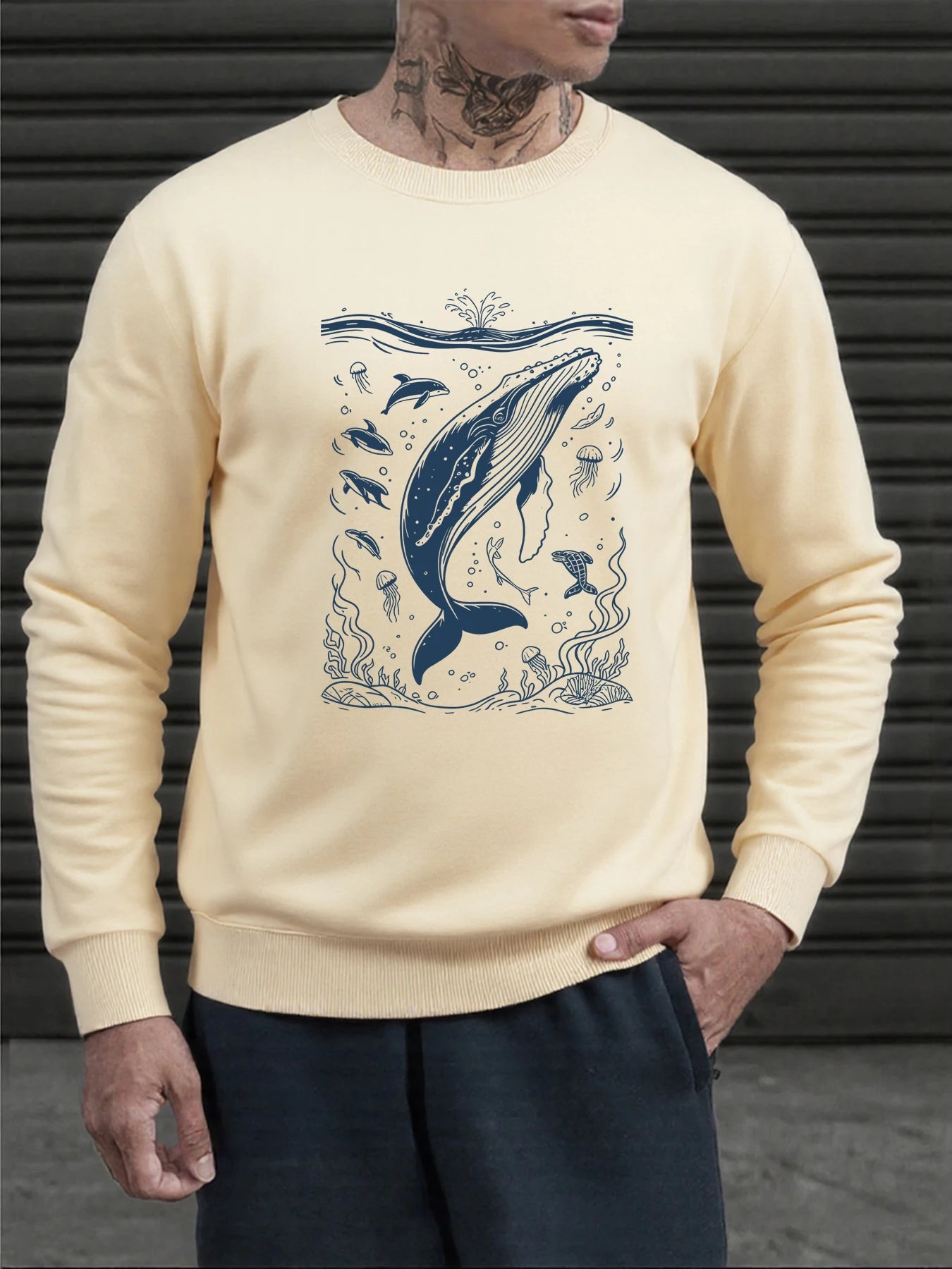 The Blue Whale Pullover Fleece - Unisex