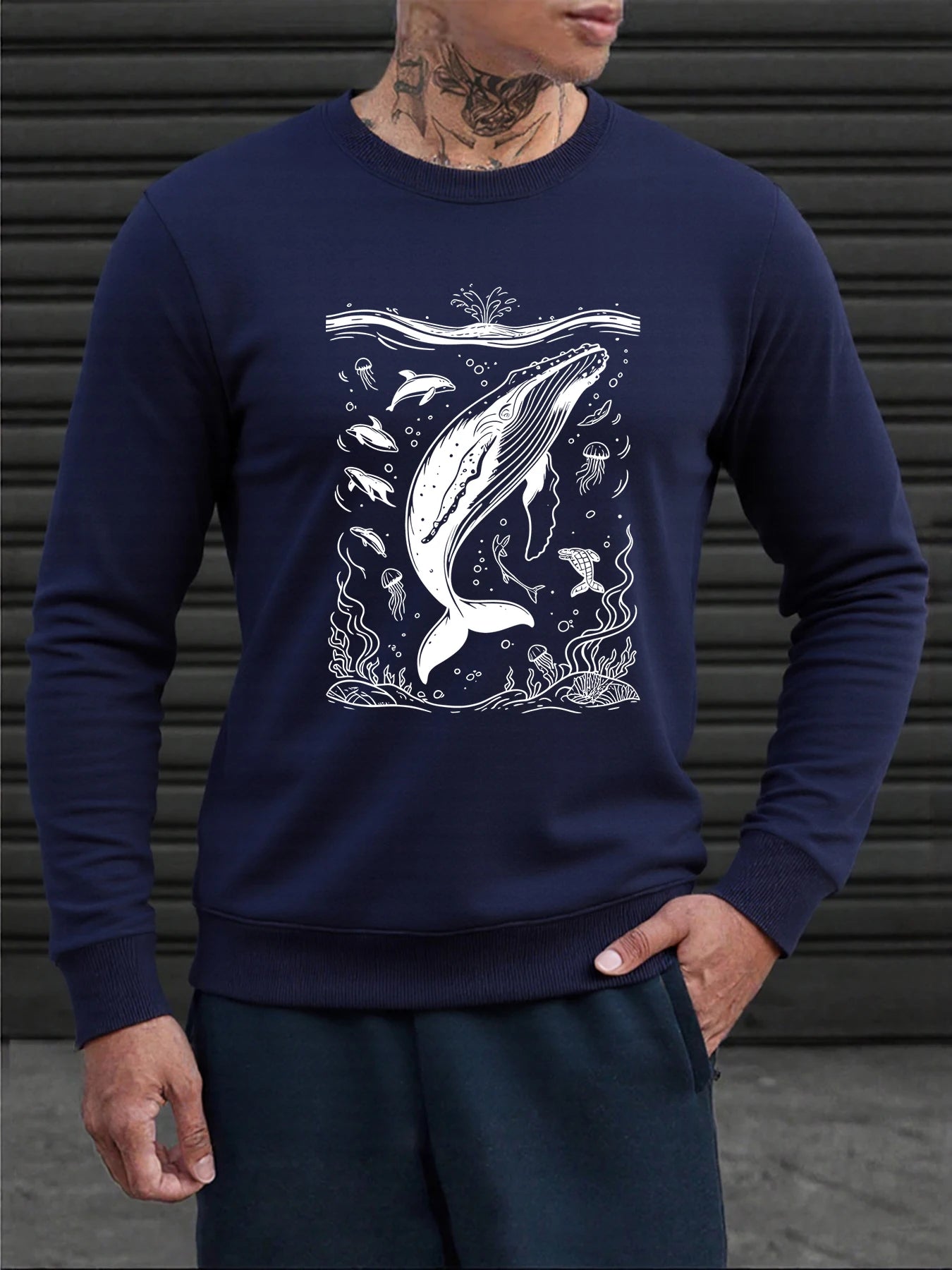 The Blue Whale Pullover Fleece - Unisex