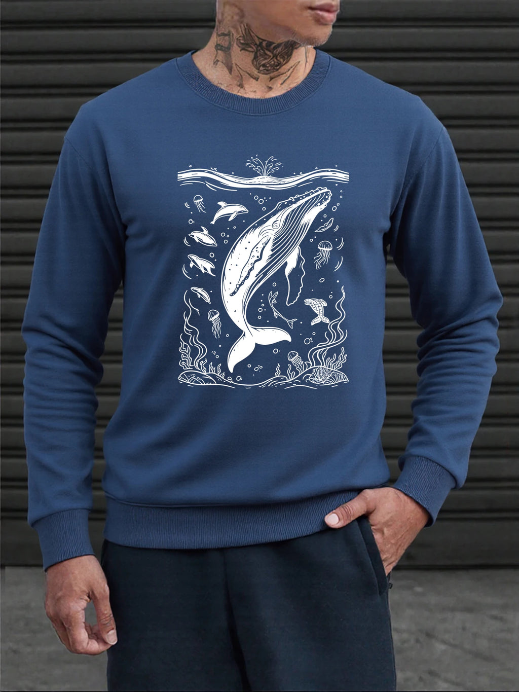 The Blue Whale Pullover Fleece - Unisex