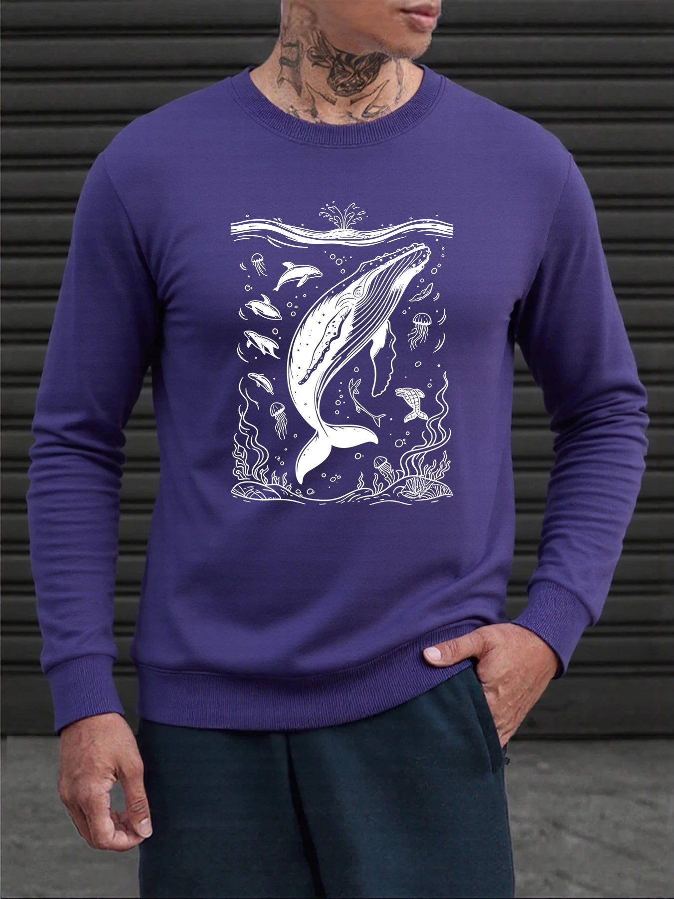 The Blue Whale Pullover Fleece - Unisex